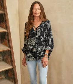 Karen Kane Blouson Sleeve Top -karen kane Sales Shop karenkane 2023 spring 1L39043 BLK 001