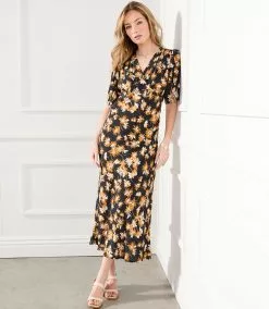 Karen Kane Bias Puff Sleeve Dress