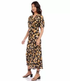 Karen Kane Bias Puff Sleeve Dress 12 Karen Kane Bias Puff Sleeve Dress -karen kane Sales Shop karenkane 2023 spring 1L40564 PRT 004