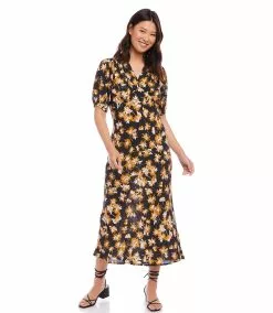 Karen Kane Bias Puff Sleeve Dress 13 Karen Kane Bias Puff Sleeve Dress -karen kane Sales Shop karenkane 2023 spring 1L40564 PRT 005