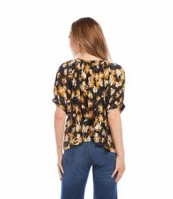Karen Kane Short Sleeve Peasant Top -karen kane Sales Shop karenkane 2023 spring 1L40565 PRT 004