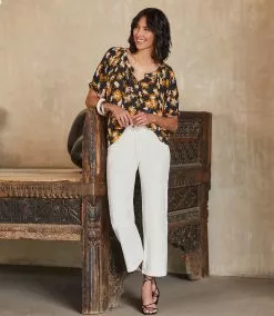 Karen Kane Short Sleeve Peasant Top -karen kane Sales Shop karenkane 2023 spring 1L40565 PRT 006