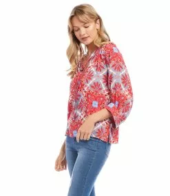 Karen Kane Petite Size Blouson Sleeve Top -karen kane Sales Shop karenkane 2023 spring 1L45241P PRT 004 1
