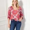 Karen Kane Plus Size Blouson Sleeve Top -karen kane Sales Shop karenkane 2023 spring 1L45241W PRT 001 1