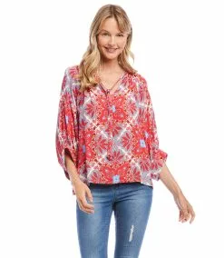 Karen Kane Blouson Sleeve Top -karen kane Sales Shop karenkane 2023 spring 1L45241 PRT 005