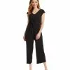 Karen Kane Petite Size Tie-Front Jumpsuit 1 Karen Kane Petite Size Tie-Front Jumpsuit -karen kane Sales Shop karenkane 2023 spring 1L46140P BLK 004