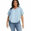Karen Kane Plus Size Flutter Sleeve Top -karen kane Sales Shop karenkane 2023 spring 1L46529W CHA 001