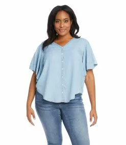 Karen Kane Plus Size Flutter Sleeve Top