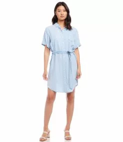 Karen Kane Short Sleeve Shirtdress -karen kane Sales Shop karenkane 2023 spring 1L46532 CHA 001