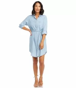 Karen Kane Chambray Shirtdress 15 Karen Kane Chambray Shirtdress -karen kane Sales Shop karenkane 2023 spring 1L46533 CHA 005