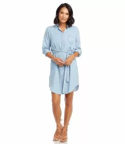 Karen Kane Chambray Shirtdress 17 Karen Kane Chambray Shirtdress -karen kane Sales Shop karenkane 2023 spring 1L46533 CHA 007