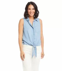 Karen Kane Sleeveless Tieâ€Front Top -karen kane Sales Shop karenkane 2023 spring 1L46534 CHA 002