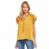 Karen Kane Flutter Sleeve Ruffle Top -karen kane Sales Shop karenkane 2023 spring 1L54192 GOL 001