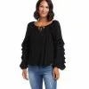 Karen Kane Ruffle Sleeve Top -karen kane Sales Shop karenkane 2023 spring 1L55205 BLK 001