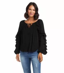 Karen Kane Ruffle Sleeve Top