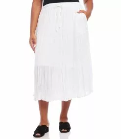 Karen Kane Plus Size Tiered Midi Skirt -karen kane Sales Shop karenkane 2023 spring 1L55220W OWH 004