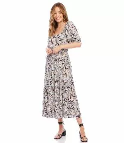 Karen Kane Puff Sleeve Dress 14 Karen Kane Puff Sleeve Dress -karen kane Sales Shop karenkane 2023 spring 1L69310 PRT 004