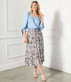 Karen Kane Plus Size Tiered Midi Skirt