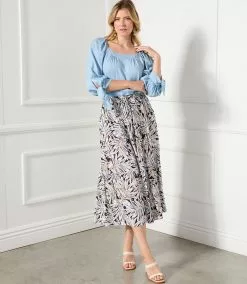 Karen Kane Plus Size Tiered Midi Skirt -karen kane Sales Shop karenkane 2023 spring 1L69312W PRT 006