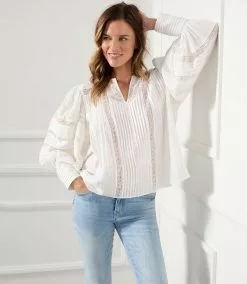 Karen Kane Blouson Sleeve Lace Top 20 Karen Kane Blouson Sleeve Lace Top -karen kane Sales Shop karenkane 2023 spring 1L70171 OWH 006