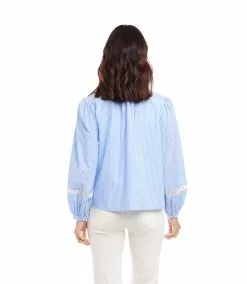 Karen Kane Striped Cotton Top -karen kane Sales Shop karenkane 2023 spring 1L70173 STP 003