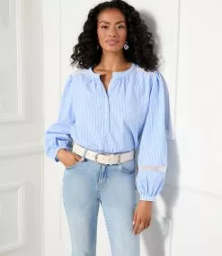 Karen Kane Striped Cotton Top -karen kane Sales Shop karenkane 2023 spring 1L70173 STP 005