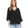 Karen Kane Blouson Sleeve Top -karen kane Sales Shop karenkane 2023 spring 1L78203 BLK 001copy