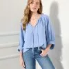 Karen Kane Blouson Sleeve Top -karen kane Sales Shop karenkane 2023 spring 1L78203 BLU 001