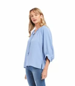 Karen Kane Blouson Sleeve Top 14 Karen Kane Blouson Sleeve Top -karen kane Sales Shop karenkane 2023 spring 1L78203 BLU 004