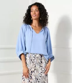 Karen Kane Blouson Sleeve Top 17 Karen Kane Blouson Sleeve Top -karen kane Sales Shop karenkane 2023 spring 1L78203 BLU 007