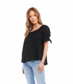 Karen Kane Square Neck Top -karen kane Sales Shop karenkane 2023 spring 1L78204 BLK 003