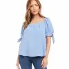 Karen Kane Petite Size Square Neck Top -karen kane Sales Shop karenkane 2023 spring 1L78205P BLU 001
