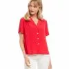 Karen Kane Petite Size Camp Shirt -karen kane Sales Shop karenkane 2023 spring 1L87568P RED 001 1