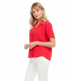 Karen Kane Petite Size Camp Shirt 10 Karen Kane Petite Size Camp Shirt -karen kane Sales Shop karenkane 2023 spring 1L87568P RED 003 1