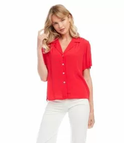Karen Kane Petite Size Camp Shirt 12 Karen Kane Petite Size Camp Shirt -karen kane Sales Shop karenkane 2023 spring 1L87568P RED 005 1
