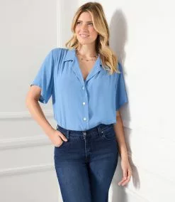 Karen Kane Plus Size Camp Shirt -karen kane Sales Shop karenkane 2023 spring 1L87568W BAB 005 1