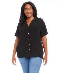 Karen Kane Plus Size Camp Shirt