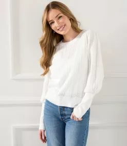Karen Kane Pointelle Sweater -karen kane Sales Shop karenkane 2023 spring 1L89635 IVO 011
