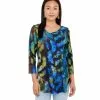 Karen Kane Tie-Dye Burnout Shirttail Top -karen kane Sales Shop karenkane 2023 spring 1N94253 BGR 001