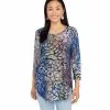 Karen Kane Petite Size Tie-Dye Burnout Shirttail Top -karen kane Sales Shop karenkane 2023 spring 1N94256P TD 001