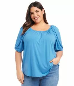 Karen Kane Plus Size Knit Peasant Top