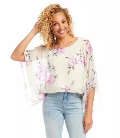 Karen Kane Blouson Scarf Top -karen kane Sales Shop karenkane 2023 summer 2L06222 PRT 004