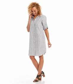 Karen Kane Linen Shirtdress -karen kane Sales Shop karenkane 2023 summer 2L10175 STP 004
