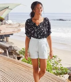 Karen Kane Short Sleeve Peasant Top