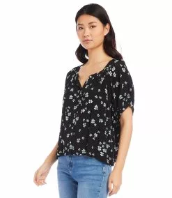 Karen Kane Short Sleeve Peasant Top -karen kane Sales Shop karenkane 2023 summer 2L11041 PRT 004