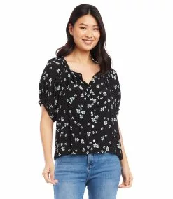Karen Kane Short Sleeve Peasant Top -karen kane Sales Shop karenkane 2023 summer 2L11041 PRT 005