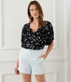 Karen Kane Short Sleeve Peasant Top -karen kane Sales Shop karenkane 2023 summer 2L11041 PRT 006