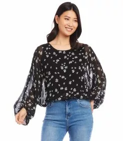 Karen Kane Lantern Sleeve Top -karen kane Sales Shop karenkane 2023 summer 2L11600 PRT 004