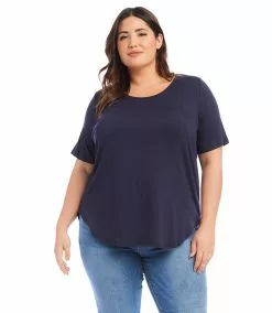 Karen Kane Plus Size Shirttail Top -karen kane Sales Shop karenkane 2023 summer 2L12206W NAV 1960 1