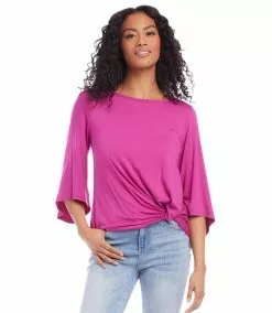 Karen Kane Petite Size Flare Sleeve Pick Up Top